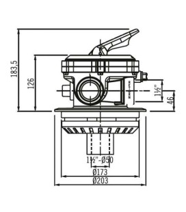 Válvula selectora Astralpool tornillos TOP 1 1/2" Flat. 34546 2