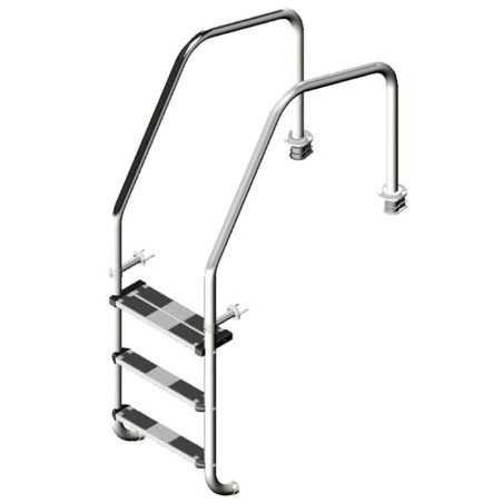 ESCALERA MODELO 1000 PARA REBOSADERO 1 PELDAÑO LUXE+1 SEG.. 07514