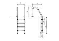 ESCALERA STANDARD 5 PELD.  AISI316 PELDAÑO LUXE