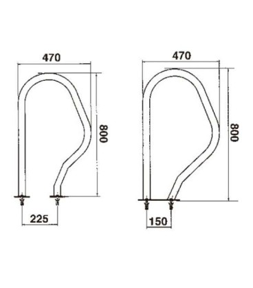 SALIDA PISCINA MODELO 470 x 800 AISI316 PLETINAS