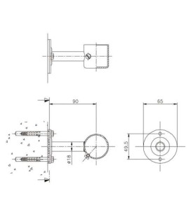 SOPORTE PASAMANOS PLETINA TAPADO AISI316 2